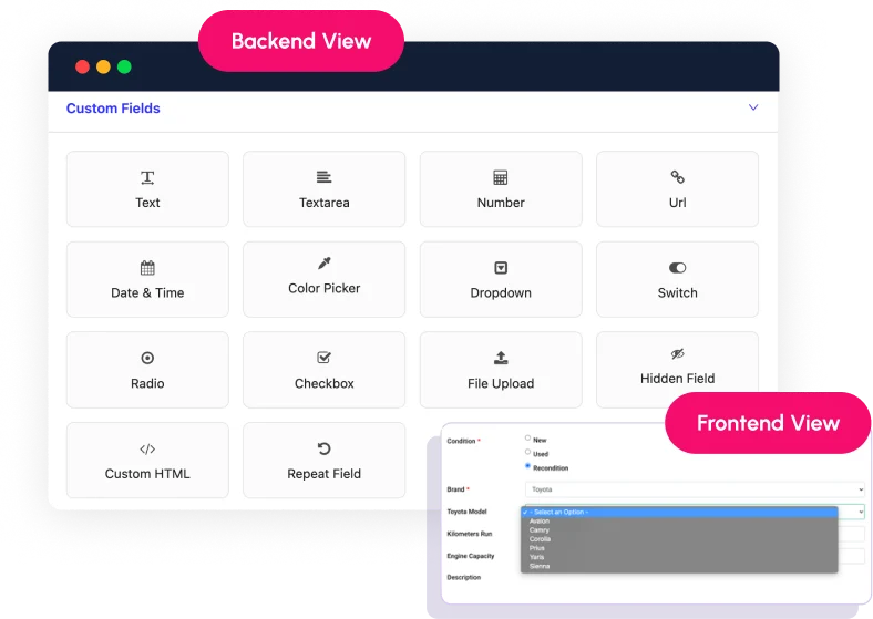 Unlimited custom field examoples